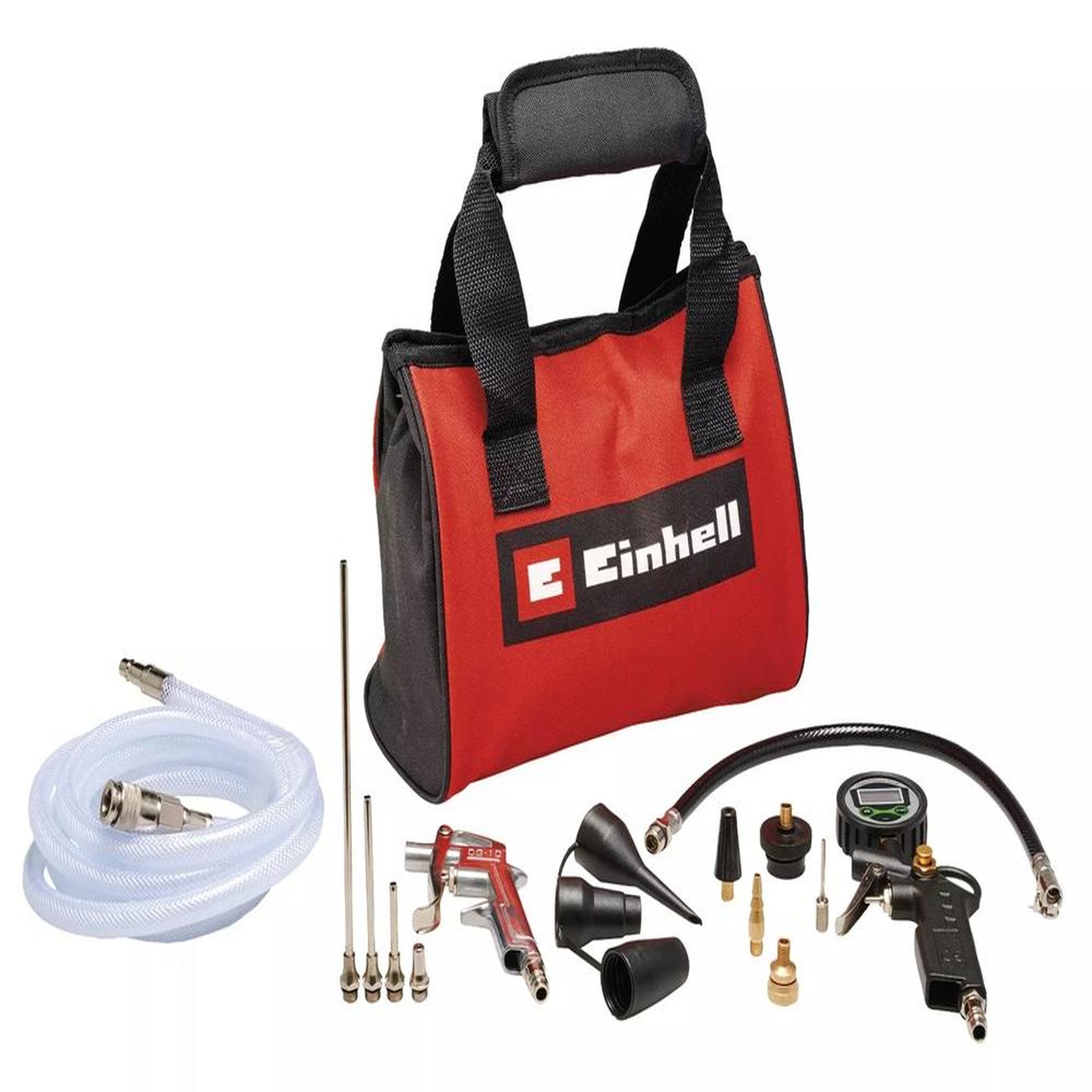 Einhell Kit d'air comprimé , 15 pièces avec manomètre numérique et sac de rangement