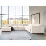 BEST MOBILIER Felix - canapé modulable panoramique d'angle droit 7 places en tissu texturé. Coloris disponibles : Gris