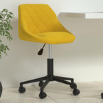 VIDAXL Chaise pivotante de bureau Jaune moutarde Velours