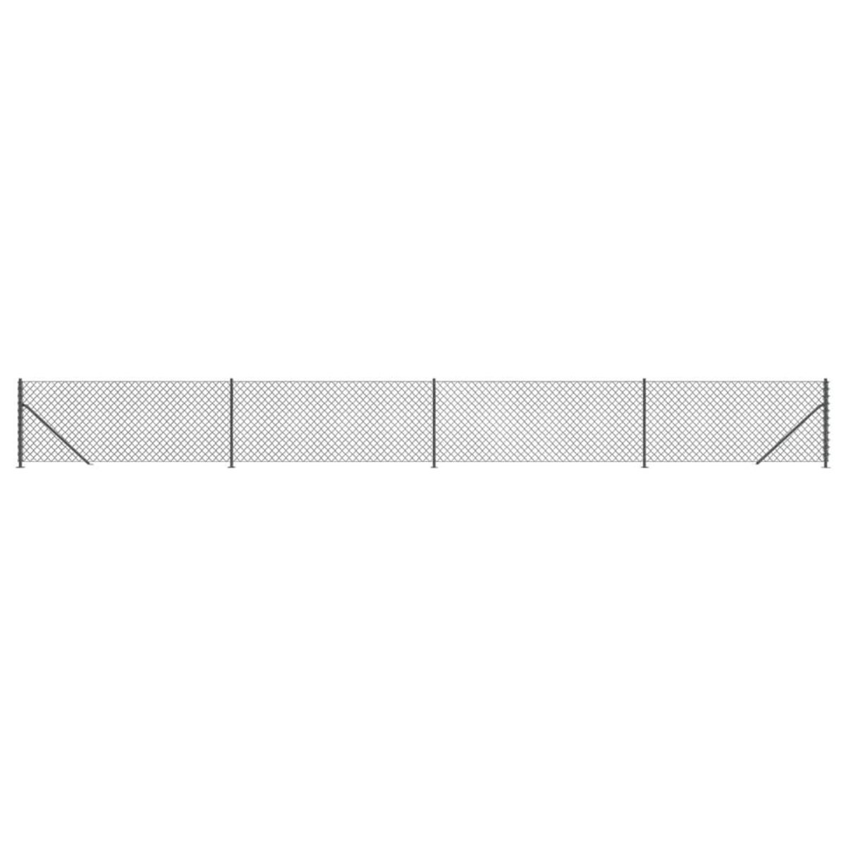 VIDAXL Cloture a mailles losangees avec bride anthracite 1,1x10 m