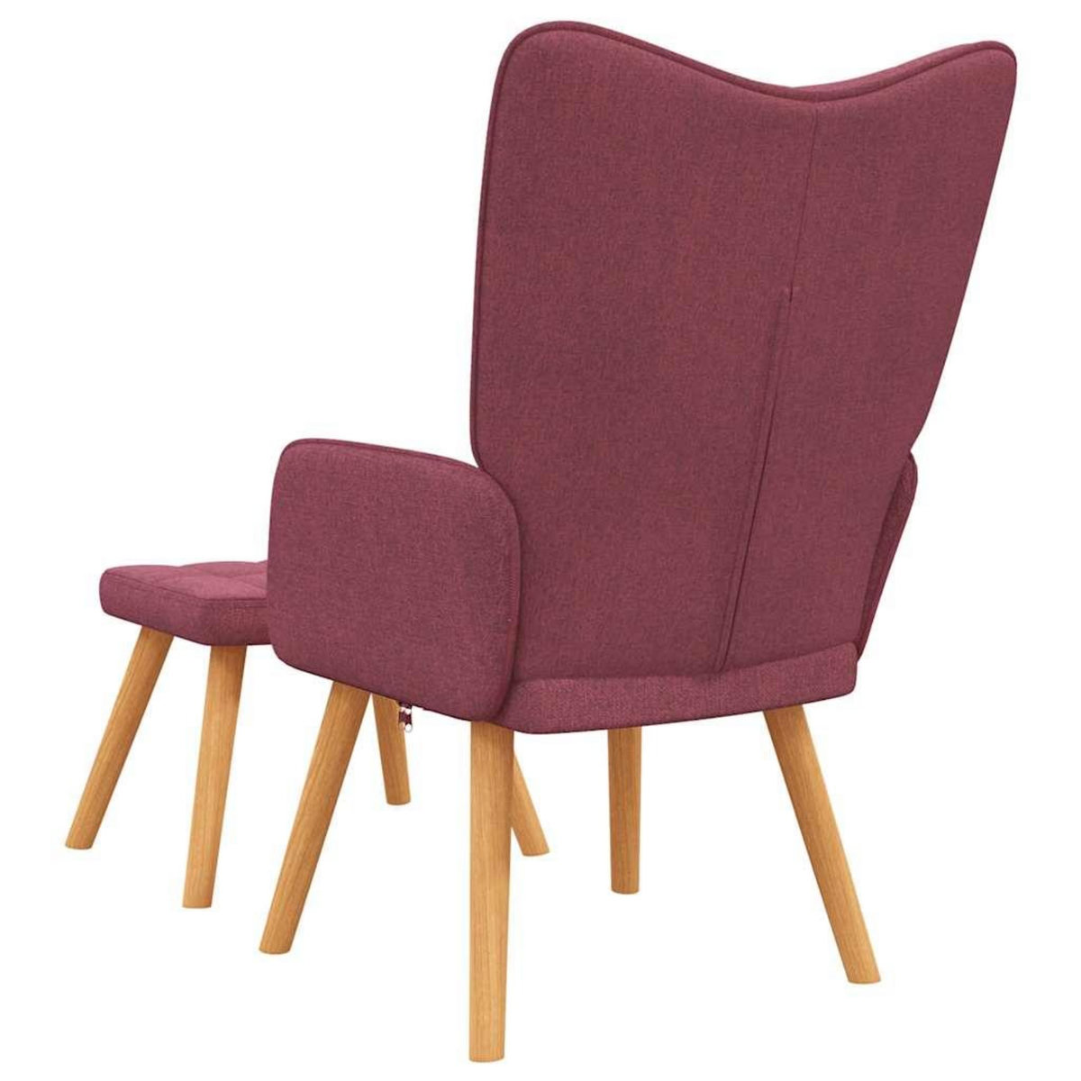 VIDAXL Chaise de relaxation avec tabouret Rouge bordeaux Tissu