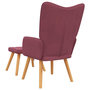 Voir la diapositive 5 : VIDAXL Chaise de relaxation avec tabouret Rouge bordeaux Tissu