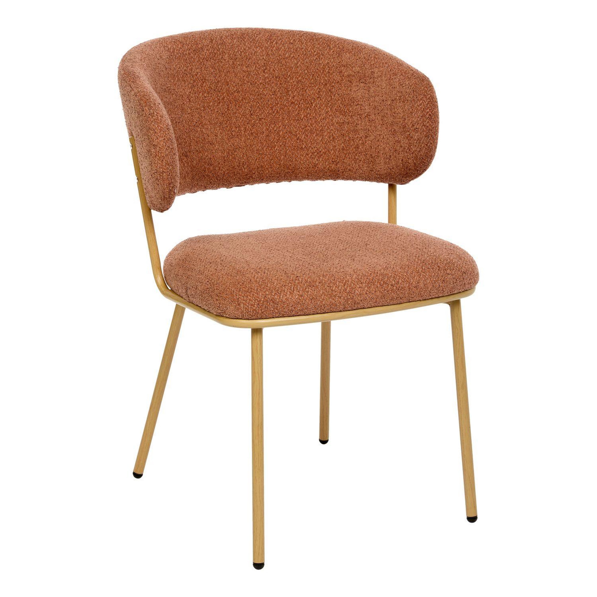 Voir la diapositive 3 : TOILINUX Lot de 2 chaises en tissu chenille et pieds métal alba