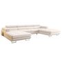 Voir la diapositive 4 : BEST MOBILIER Ayden - canapé panoramique en u 7 places convertible avec coffre et têtières réglables en tissu