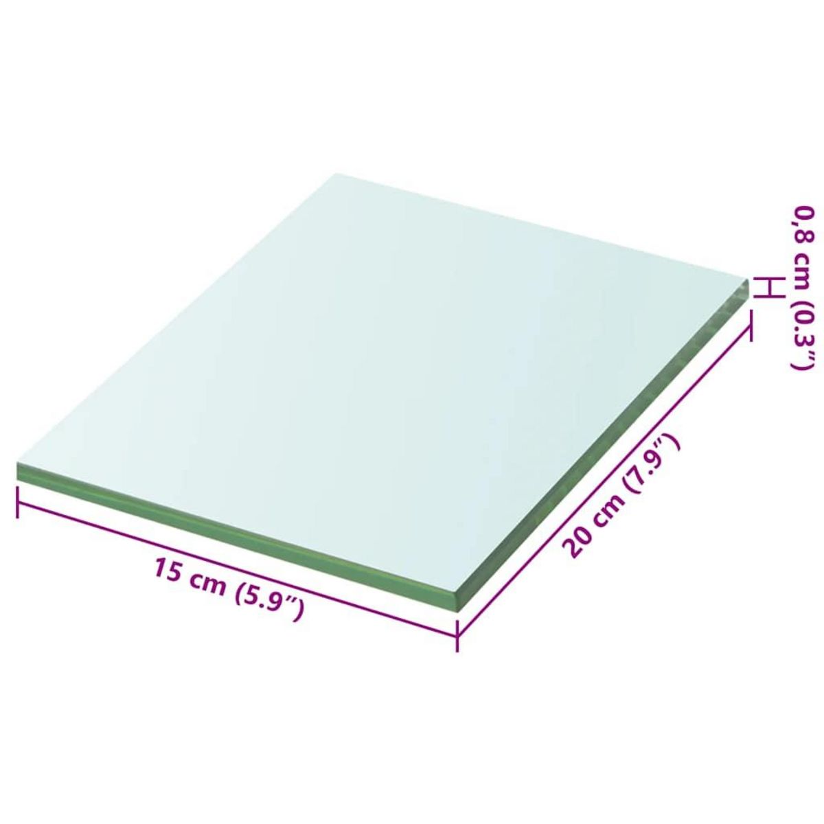 VIDAXL Panneau d'etagere Verre transparent 20 x 15 cm