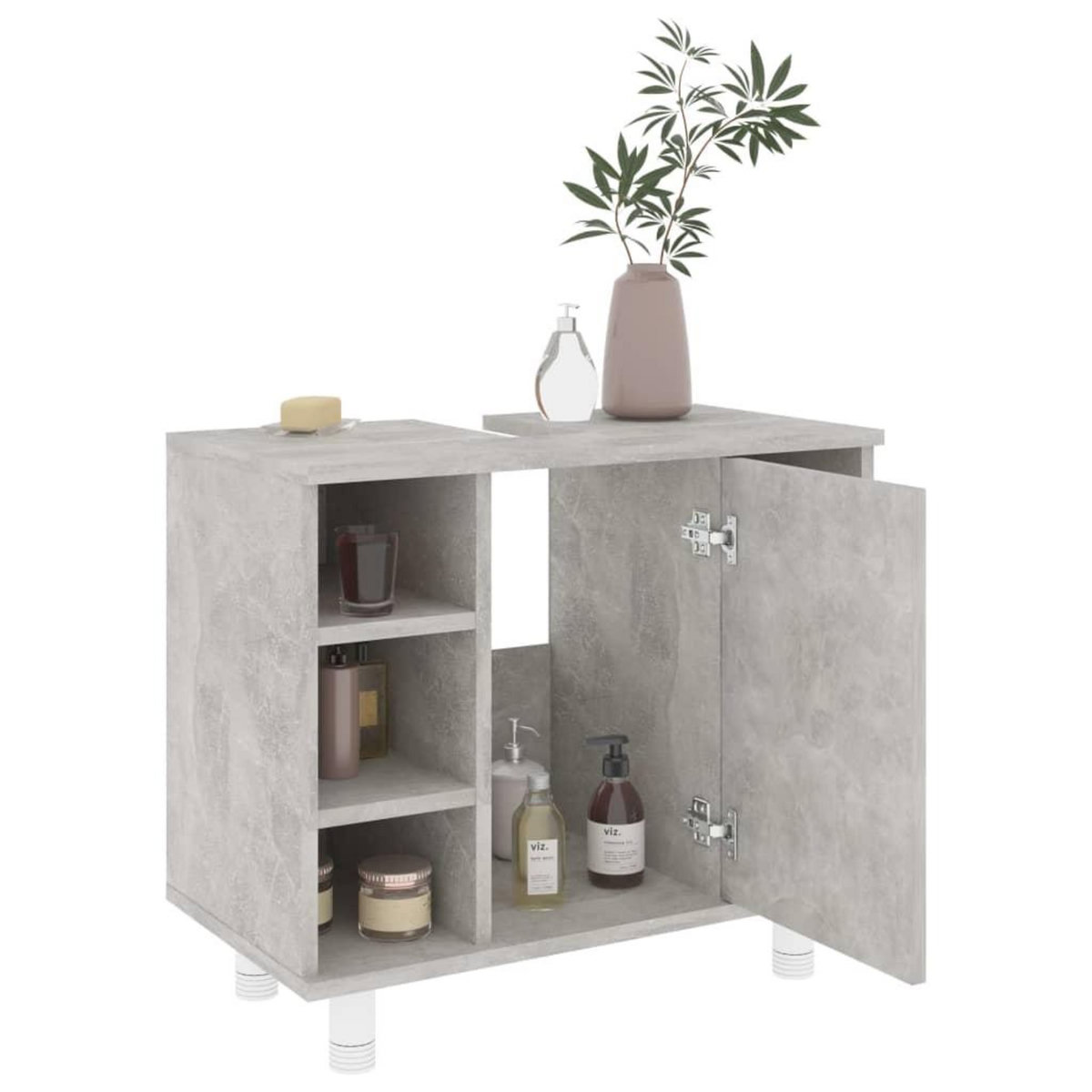 VIDAXL Armoire de salle de bain Gris beton Bois d'ingenierie