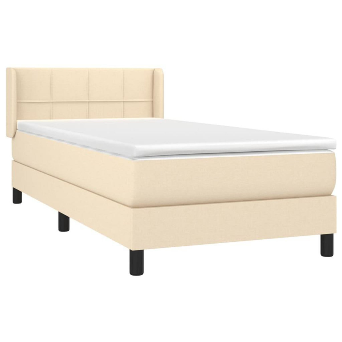 VIDAXL Sommier a lattes de lit avec matelas Creme 80x200 cm Tissu