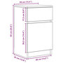 Voir la diapositive 6 : VIDAXL Table de chevet blanc 39x35x65 cm bois d'ingenierie