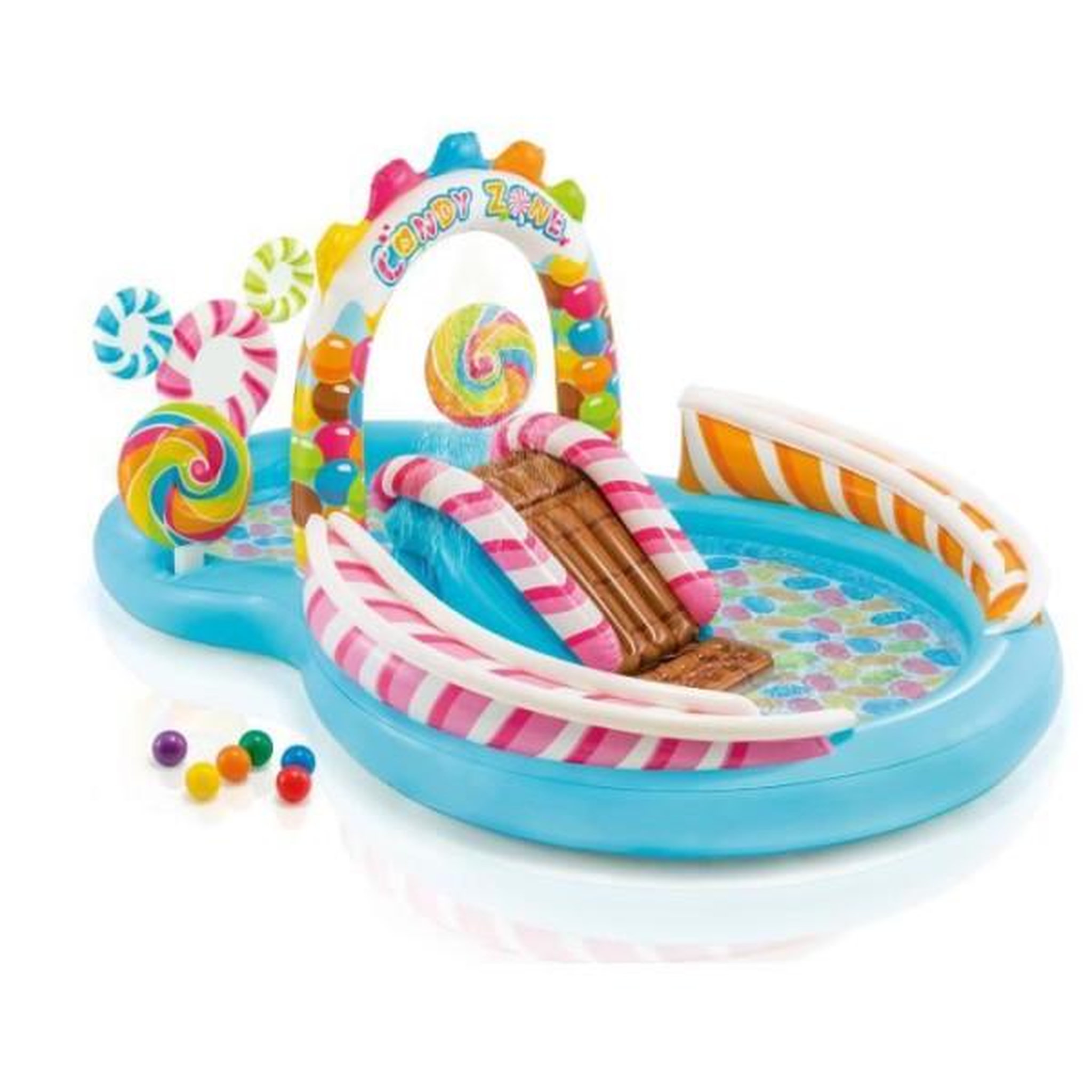 INTEX Aire de jeux gonflable - INTEX - Royaume des bonbons - 168 / 206 Litres - 2 ans et + - 295 x 191 x 130 cm