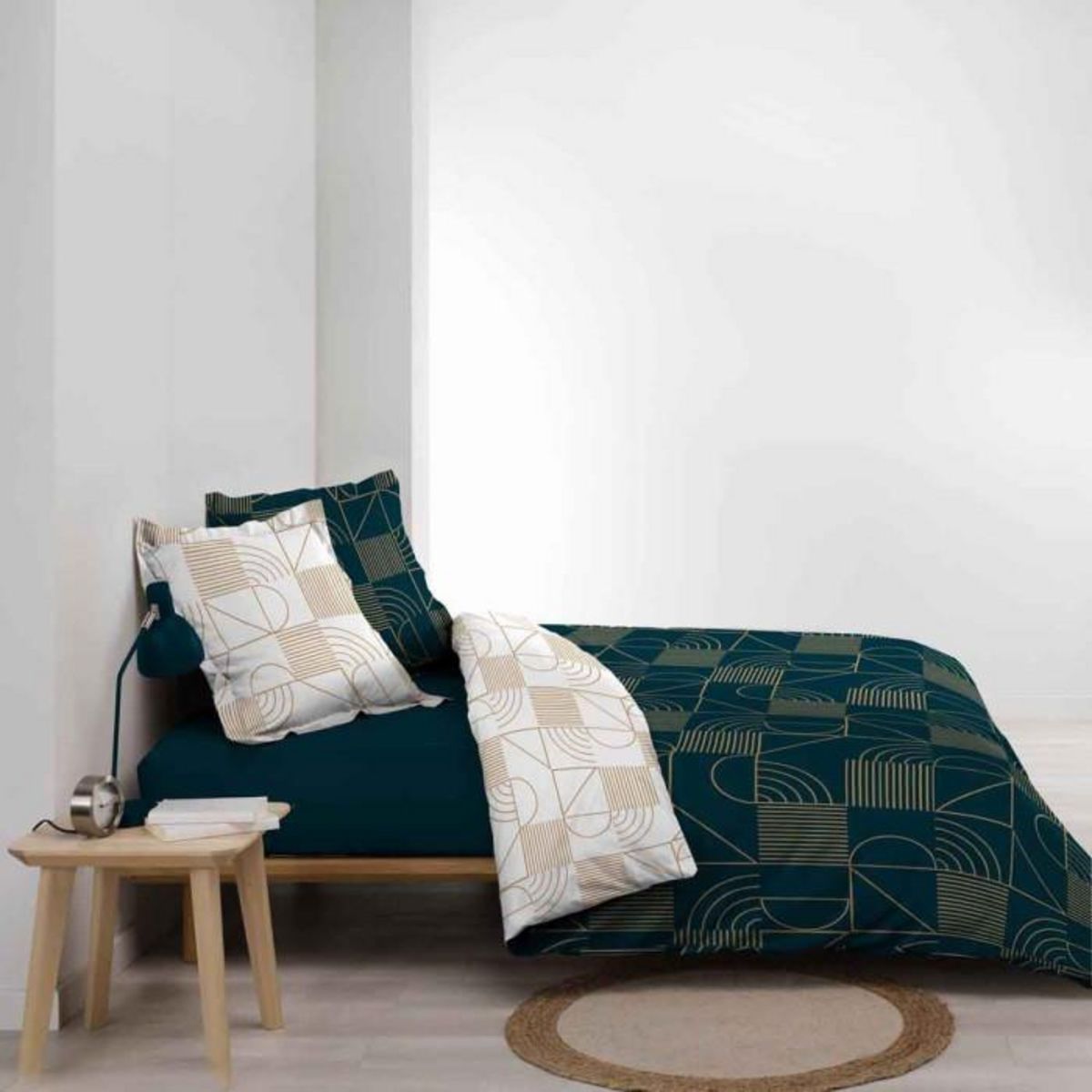 Paris Prix Parure de Lit 3 Pièces  Lineor  260x240cm Marine