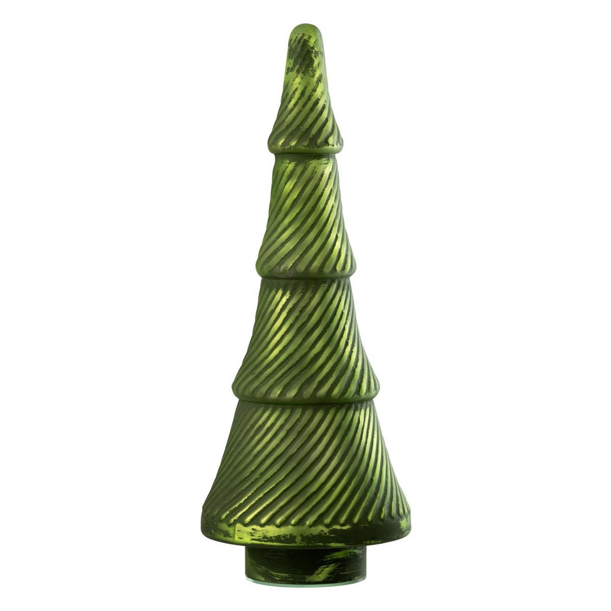 J-LINE Sapin de noël en verre  côtelé  41cm vert