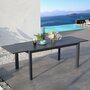 Voir la diapositive 2 : RED DECO Table de jardin extensible CUBA Gris Aluminium 160/240 x 90 x 75 cm
