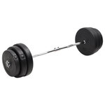 VIDAXL Barre d'halteres ondulee avec plaques 90 kg