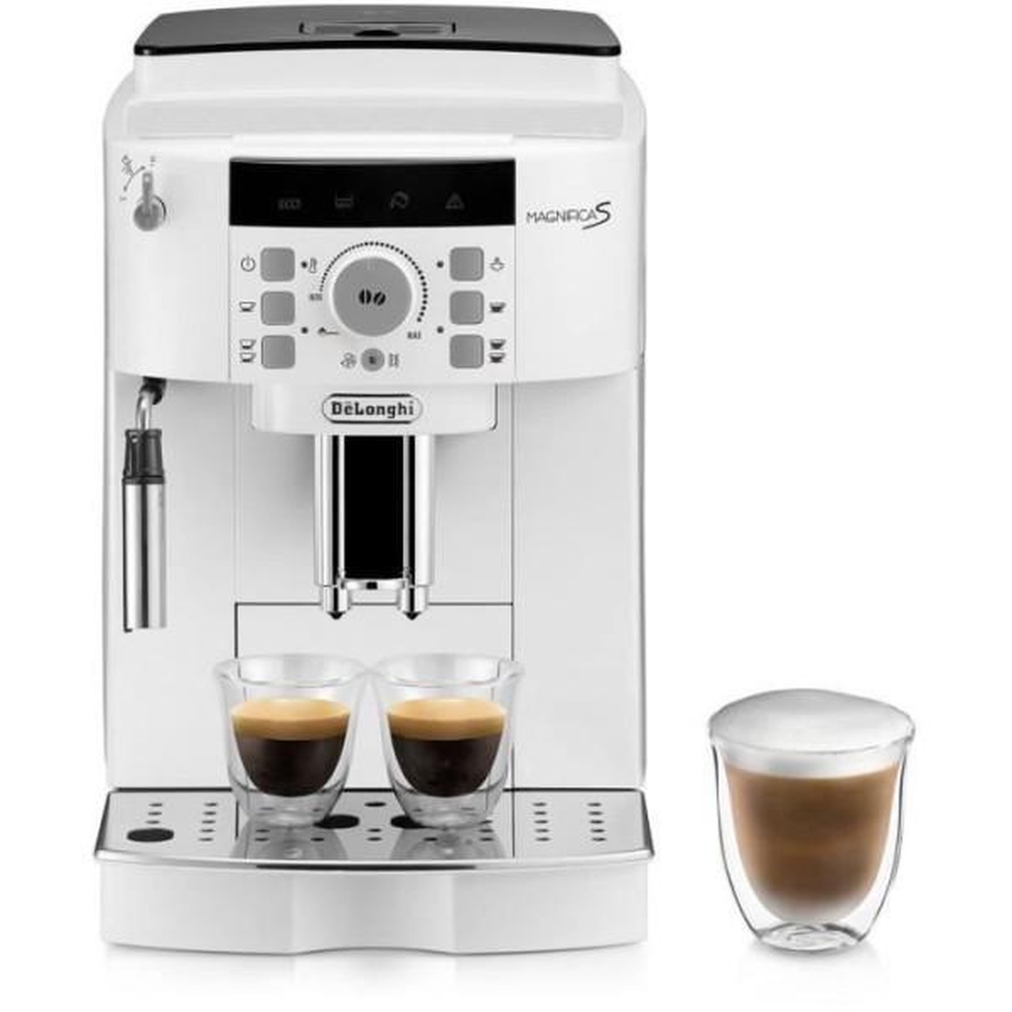 Voir la diapositive 1 : DELONGHI Machine a Cafe Espresso avec broyeur a grains - DELONGHI - Magnifica S ECAM22.110.W - 1,8 L - 250 g - 15 bar - 1450 W - Silver et noir
