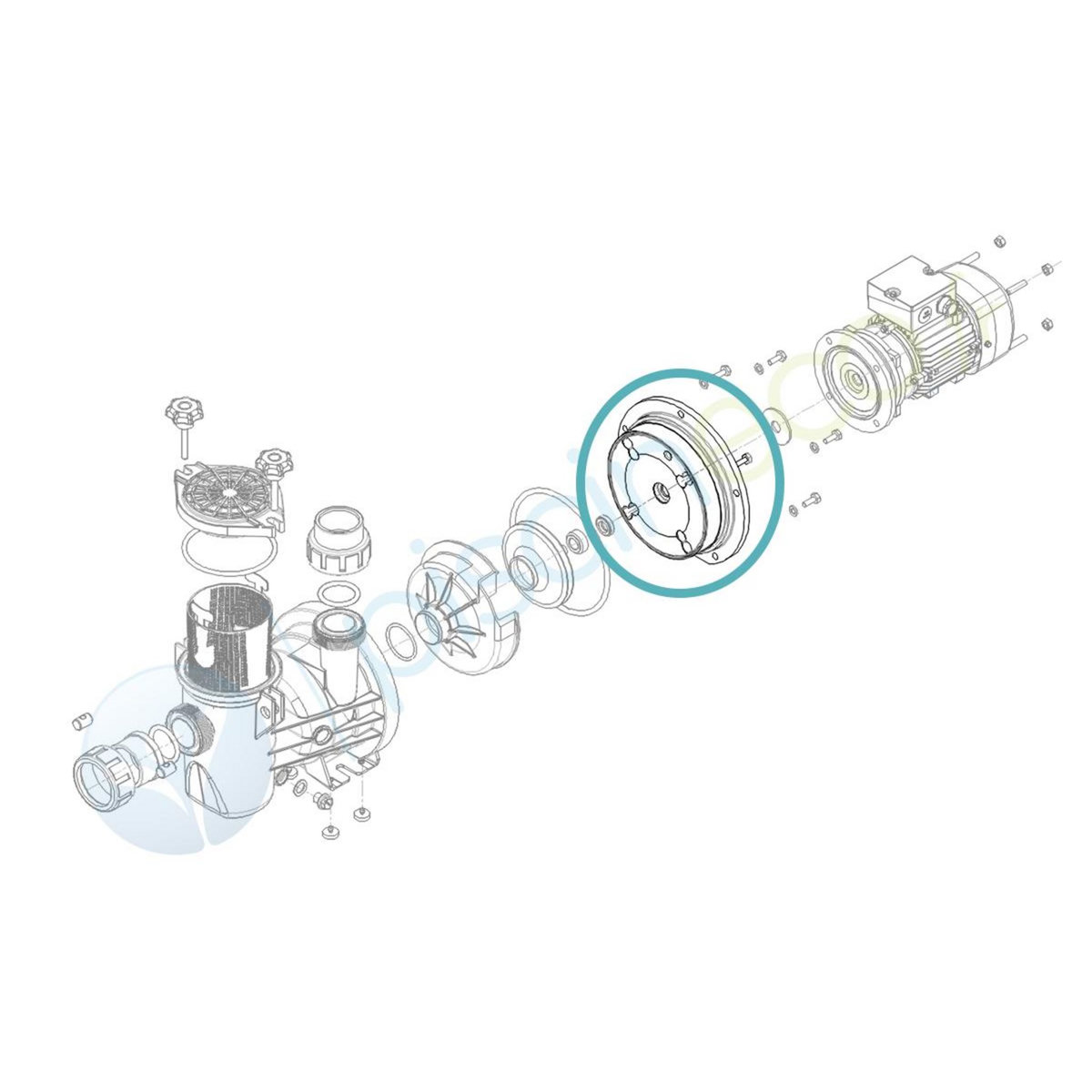 HYDROSWIM Flasque pour pompe Série HPS025 à Série HPS075 - Hydroswim