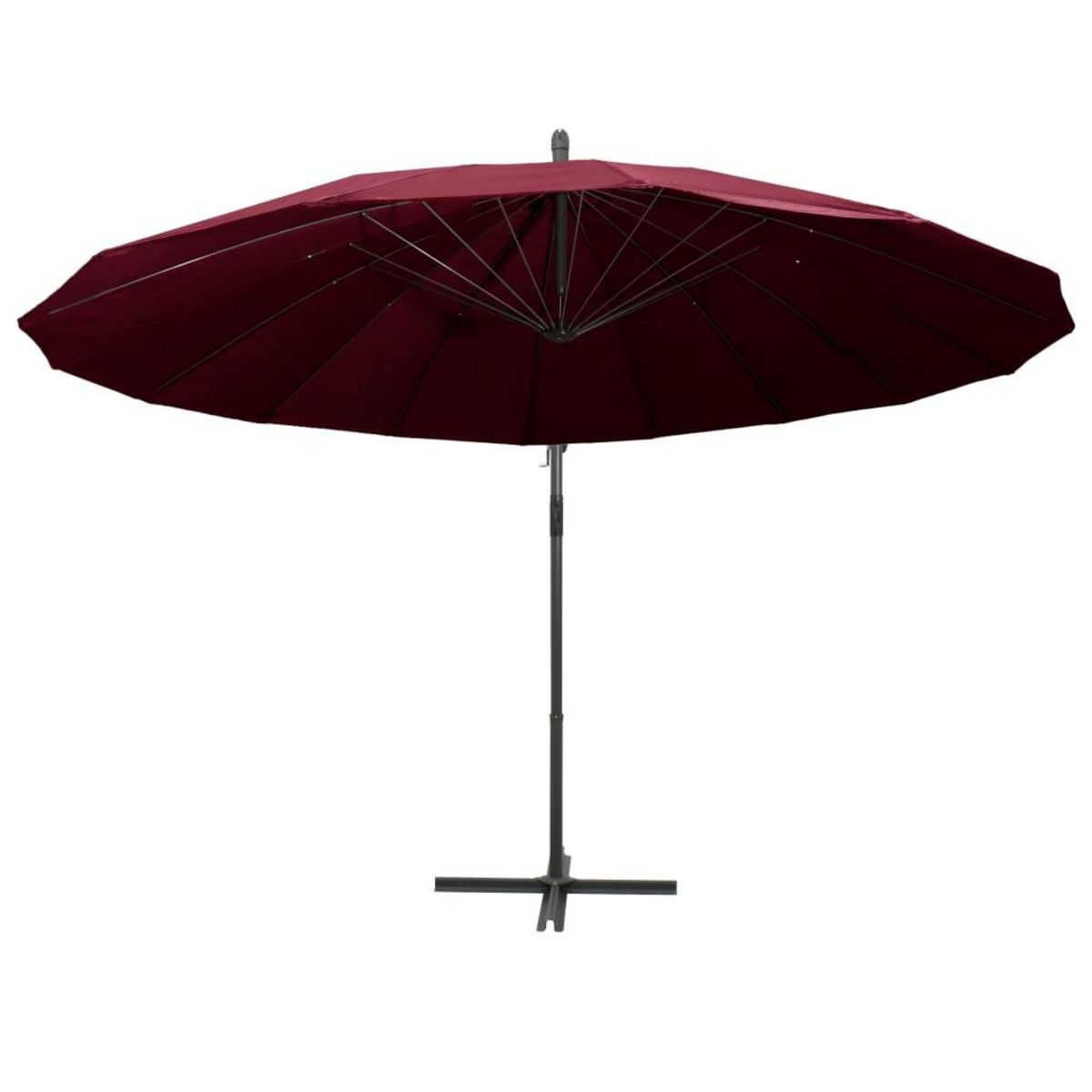 VIDAXL Parasol suspendu avec poteau bordeaux 3 m