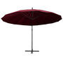 Voir la diapositive 3 : VIDAXL Parasol suspendu avec poteau bordeaux 3 m