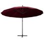 Voir la diapositive 3 : VIDAXL Parasol suspendu avec poteau bordeaux 3 m