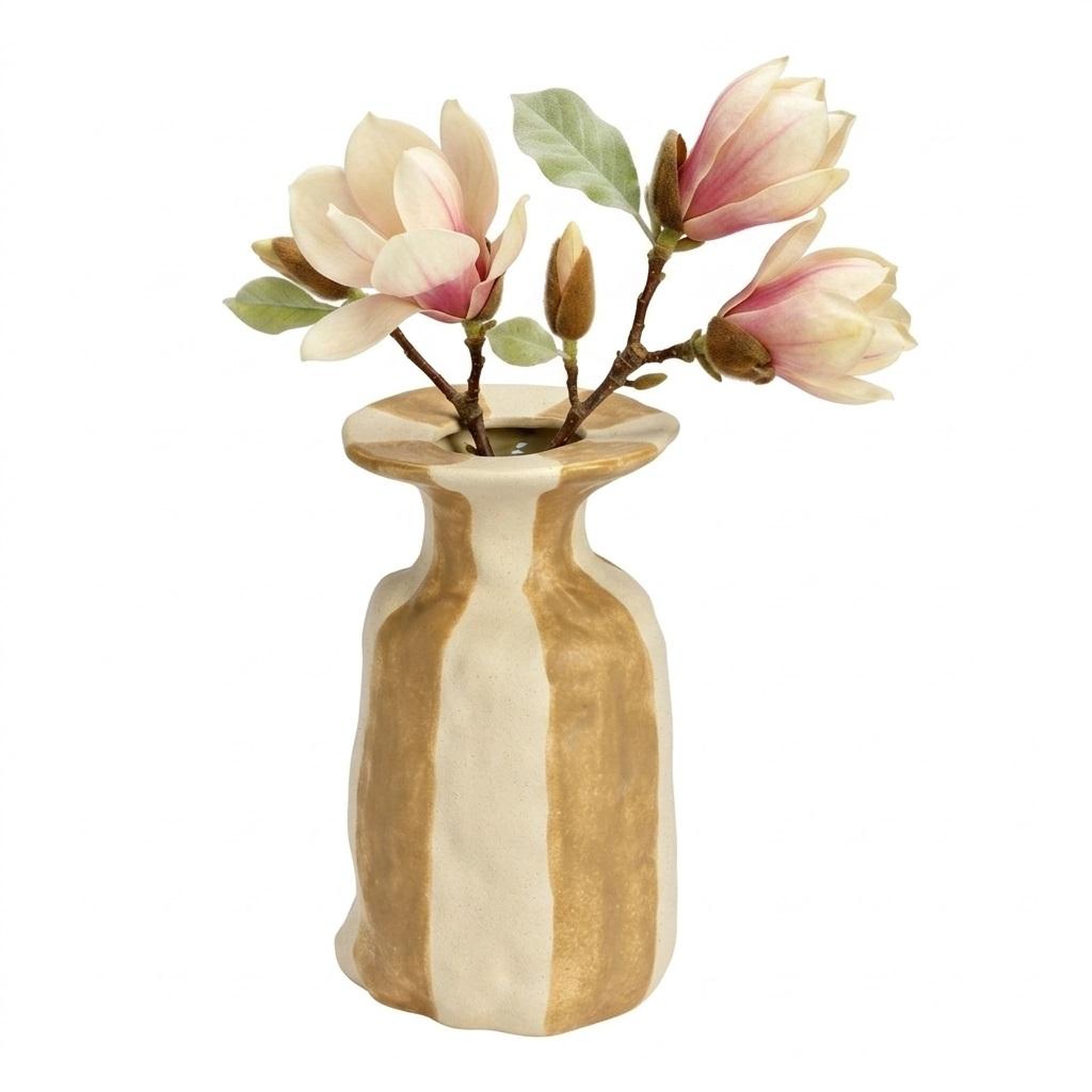 Voir la diapositive 3 : Eden Vase en céramique rayé design et moderne
