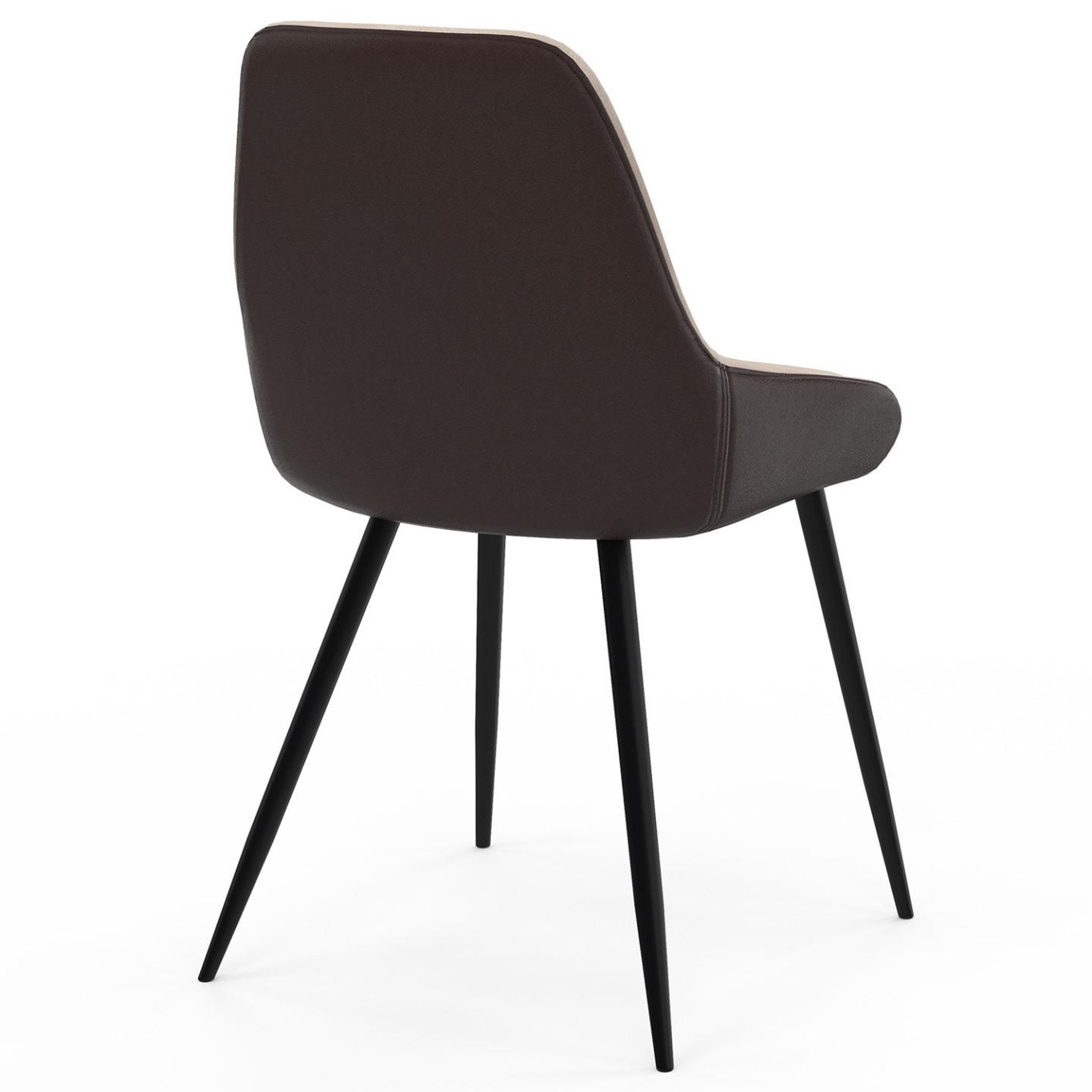 Voir la diapositive 5 : ID MARKET Lot de 6 chaises thalya bi-matière en tissu et pu marron et taupe pour salle à manger