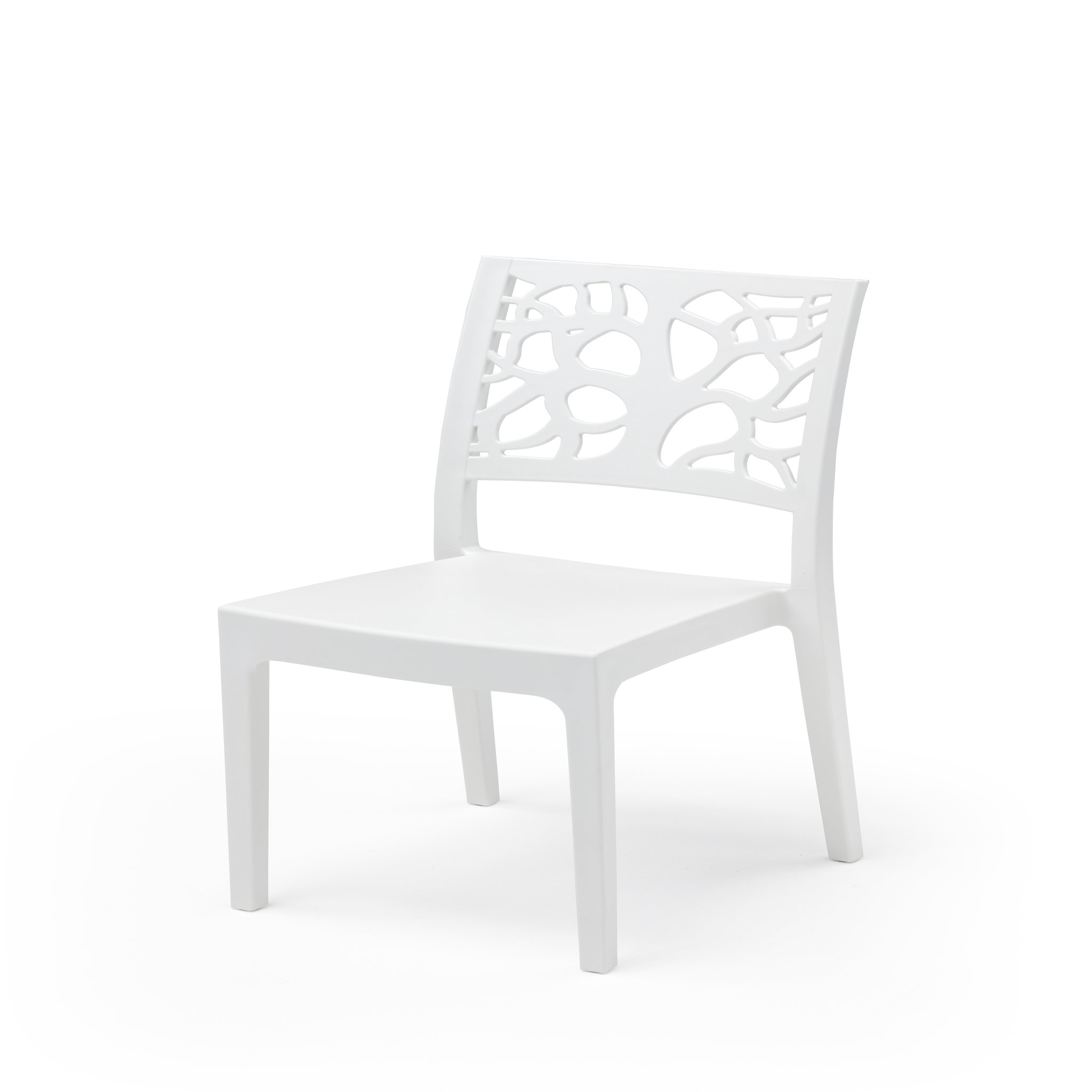 ARETA Lot de 4 chaises de jardin - Résine - Blanc - TETI