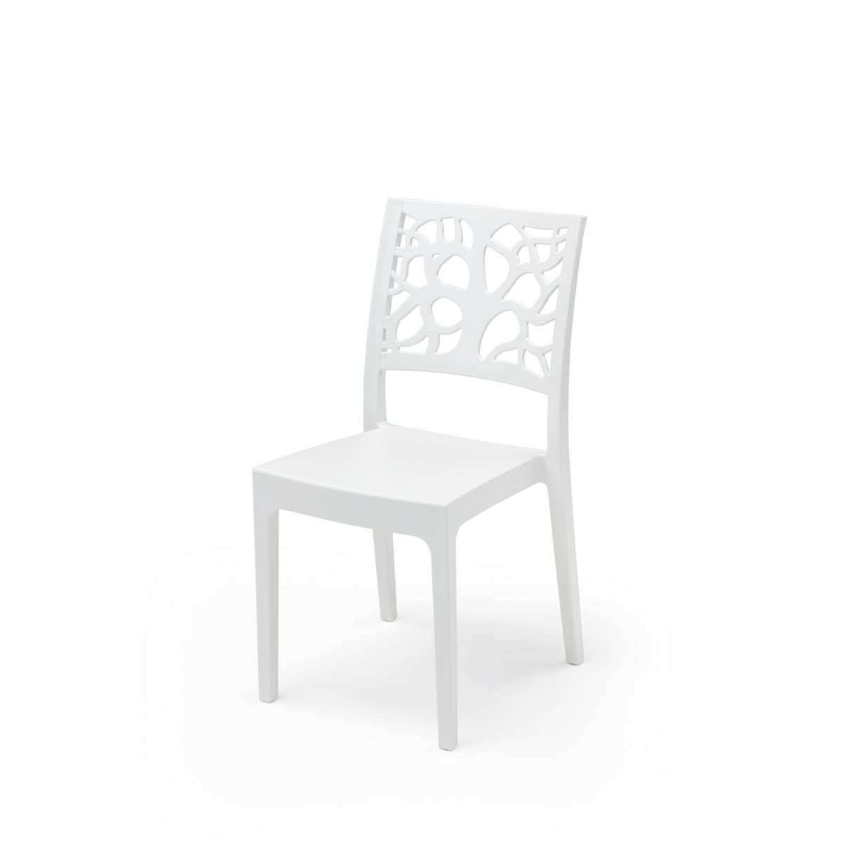 ARETA Lot de 4 chaises de jardin - Résine - Blanc - TETI