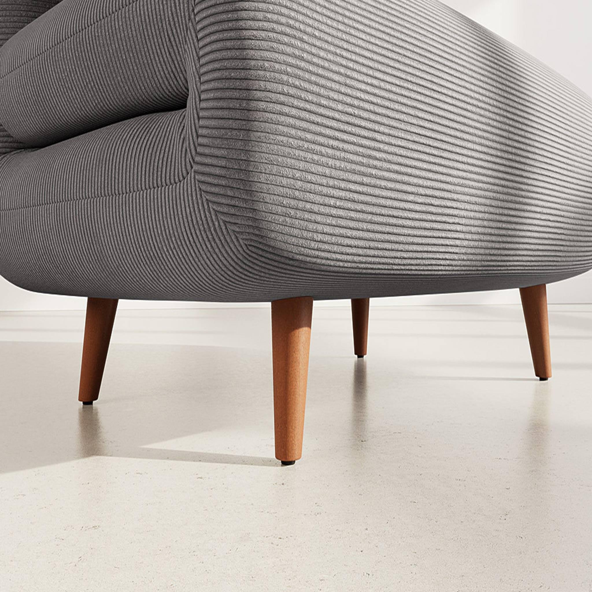 Voir la diapositive 4 : BEST MOBILIER Lumi - banquette convertible clic-clac 1 place en velours côtelé