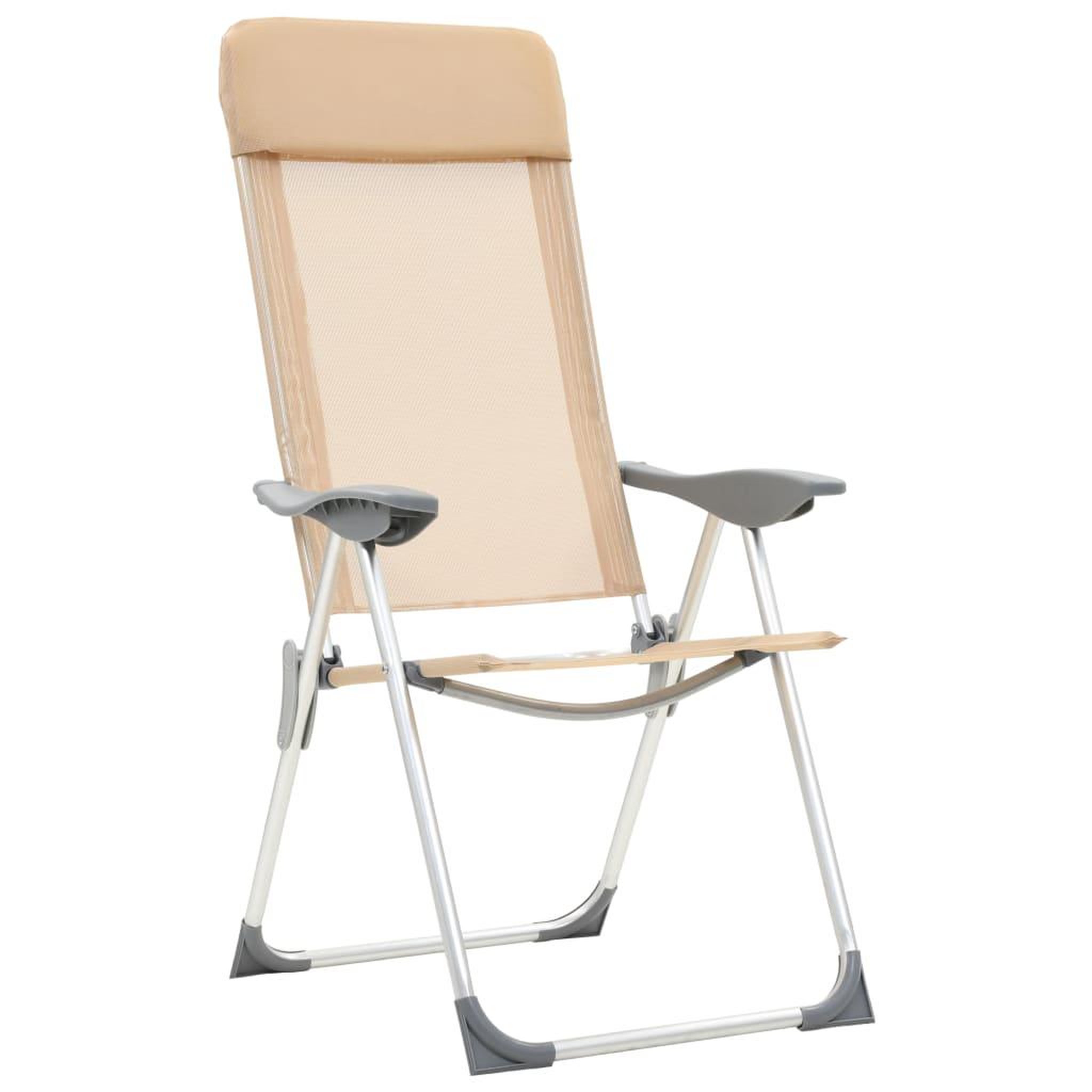 Voir la diapositive 3 : VIDAXL Chaises de camping pliables lot de 4 Creme Aluminium