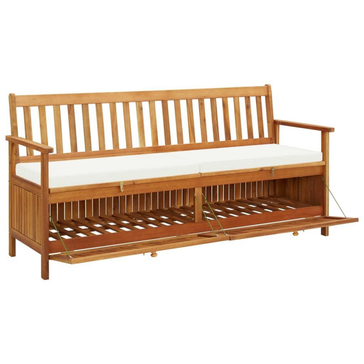 VIDAXL Banc de rangement avec coussin 170 cm Bois d'acacia solide