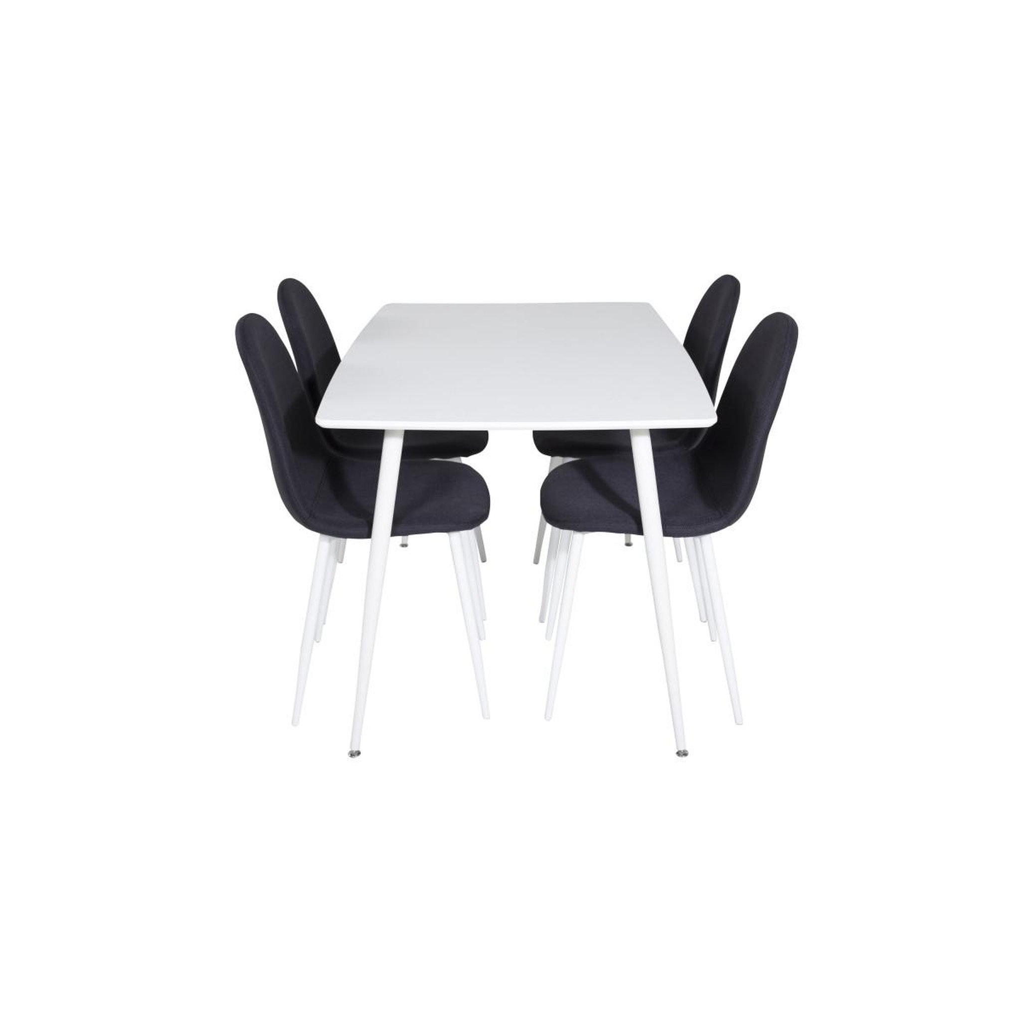 Voir la diapositive 2 : Paris Prix Ensemble table à manger & 4 chaises  polar  120cm blanc & noir