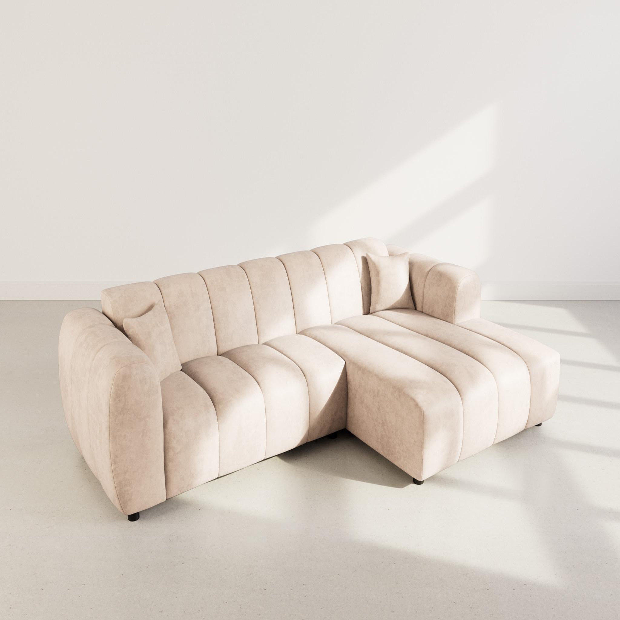 Voir la diapositive 3 : LISA DESIGN Curtis - canapé d'angle droit 4 places en simili