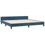 VIDAXL Cadre de lit avec tete de lit Bleu fonce 200x200 cm Velours