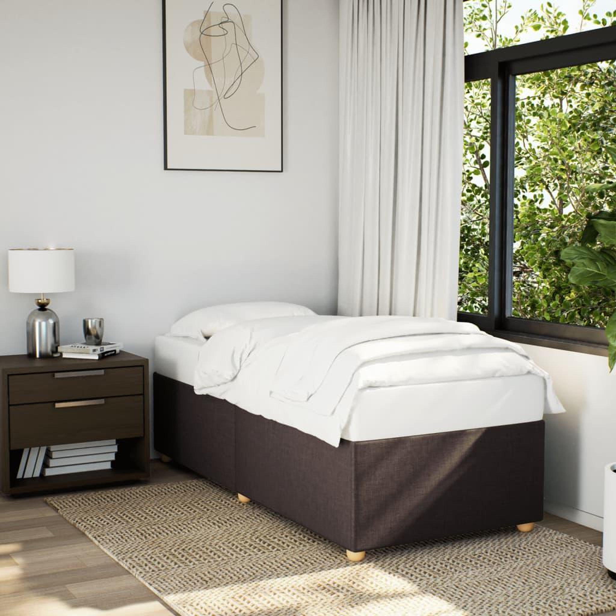 VIDAXL Cadre de lit sans matelas marron fonce 90x190 cm tissu