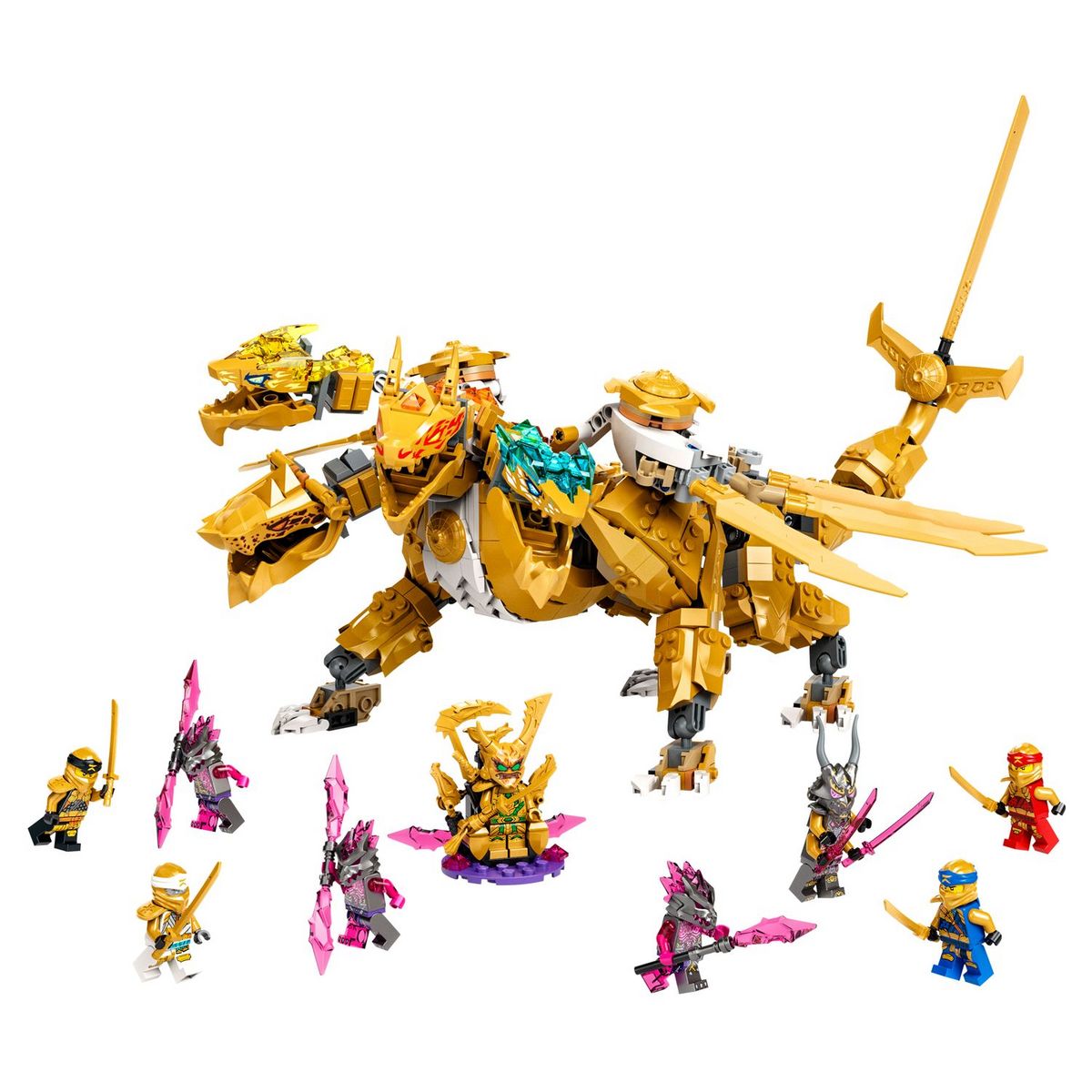LEGO NINJAGO 71774 L&rsquo;Ultra Dragon d&rsquo;Or de Lloyd, Jouet avec Figurines Kai et Zane 