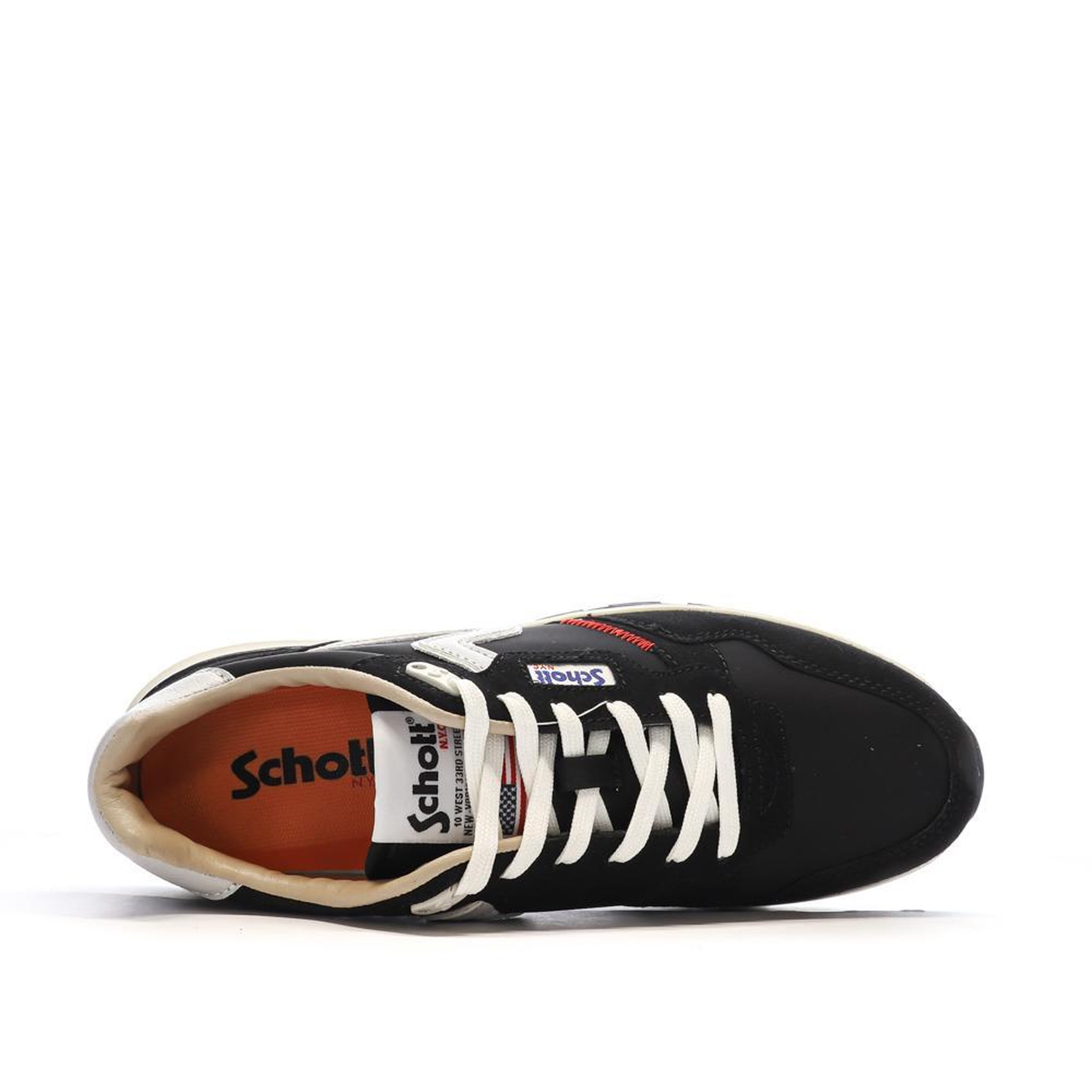 Voir la diapositive 4 : Schott Baskets Noires/Blanches Homme Schott Dorian