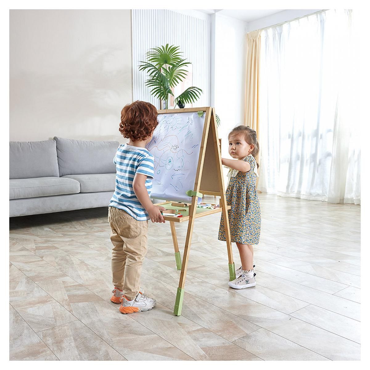 Hape Tableau 2 en 1 en Bambou Léger et Pratique