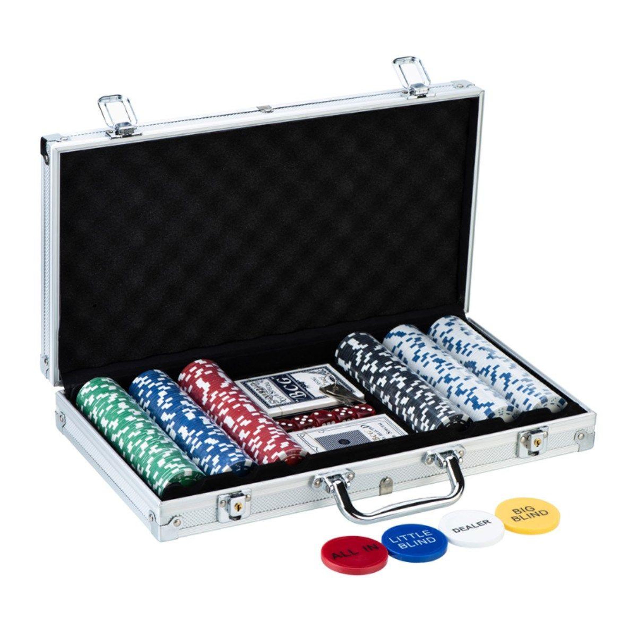 Voir la diapositive 1 : DE FAUGERES Mallette de poker  300 jetons  38cm argent
