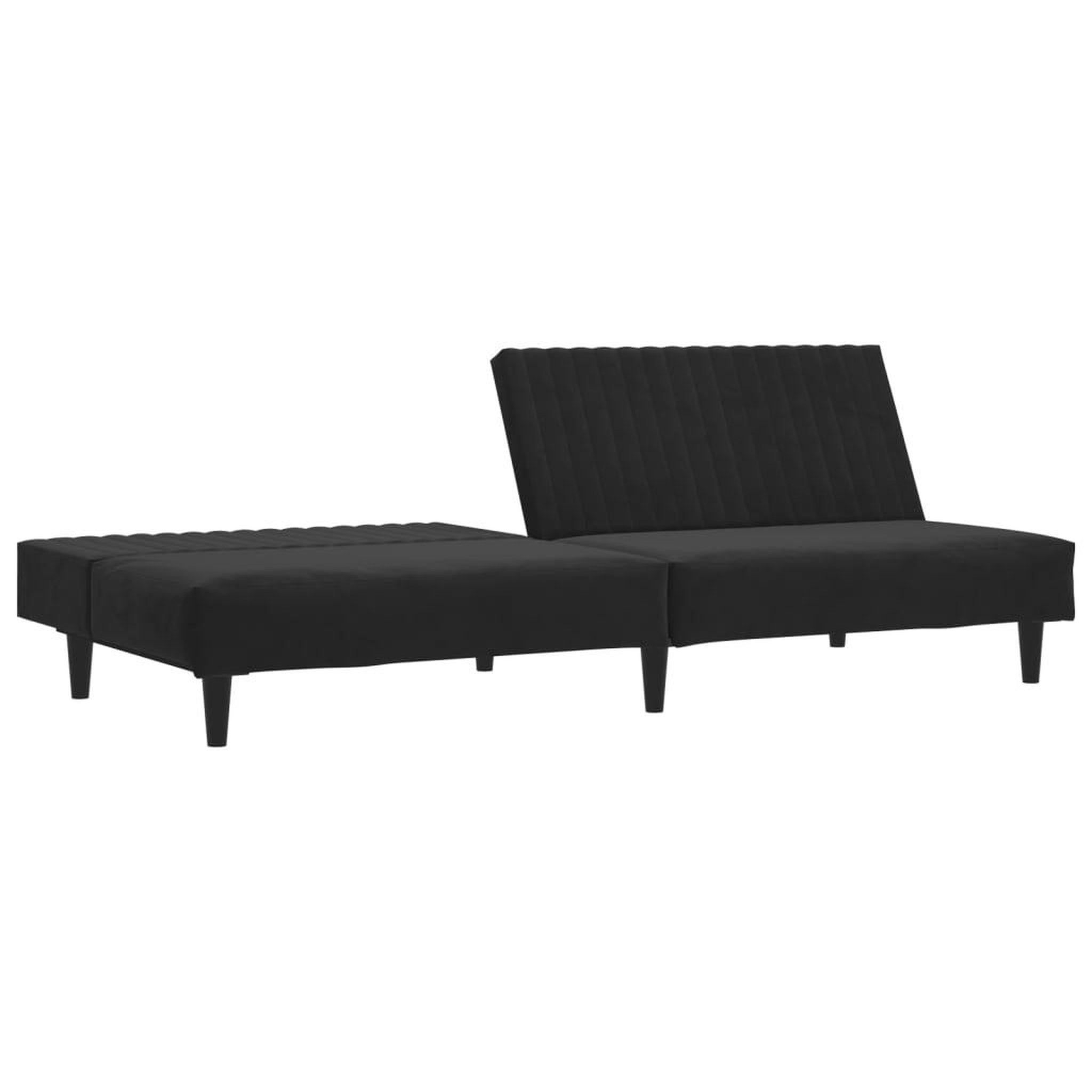 Voir la diapositive 4 : VIDAXL Canape-lit 2 places noir velours