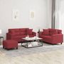Voir la diapositive 1 : VIDAXL Ensemble de canapes 3 pcs et coussins rouge bordeaux similicuir