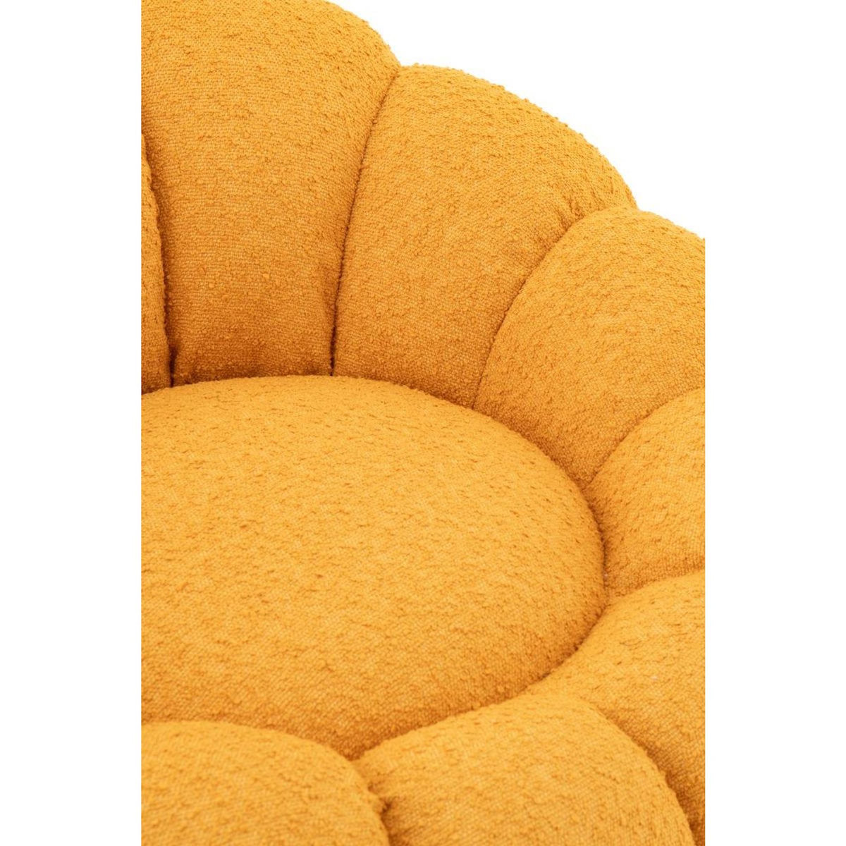 Paris Prix Fauteuil Coquillage en Tissu  Fleur  101cm Moutarde