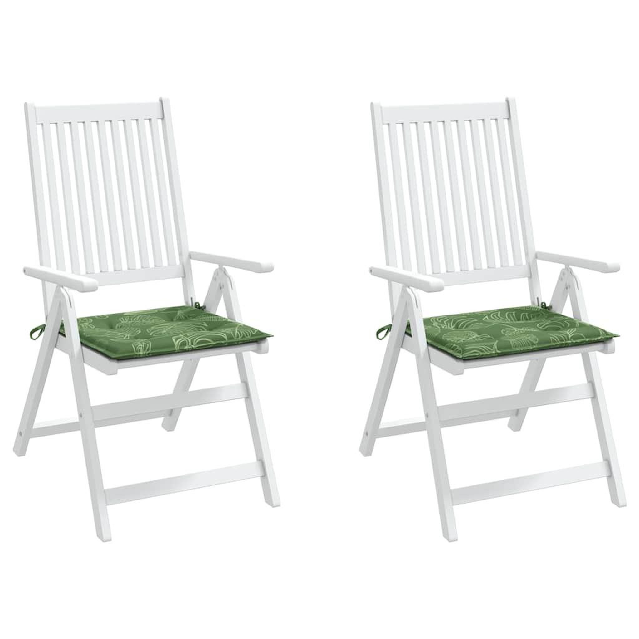 Voir la diapositive 4 : VIDAXL Coussins de chaise lot de 2 motif de feuilles 40x40x3 cm tissu