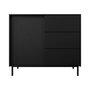 Voir la diapositive 1 : BEST MOBILIER Girona - buffet bas - noir - 3 tiroirs et 1 porte - 103 cm