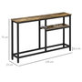 Voir la diapositive 3 : HOMCOM Console design industriel 2 étagères acier noir panneaux aspect bois vieilli
