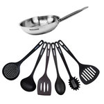 Fackelmann Set de 1 poêle 24 cm en inox et 6 ustensiles Fackelmann Eterna