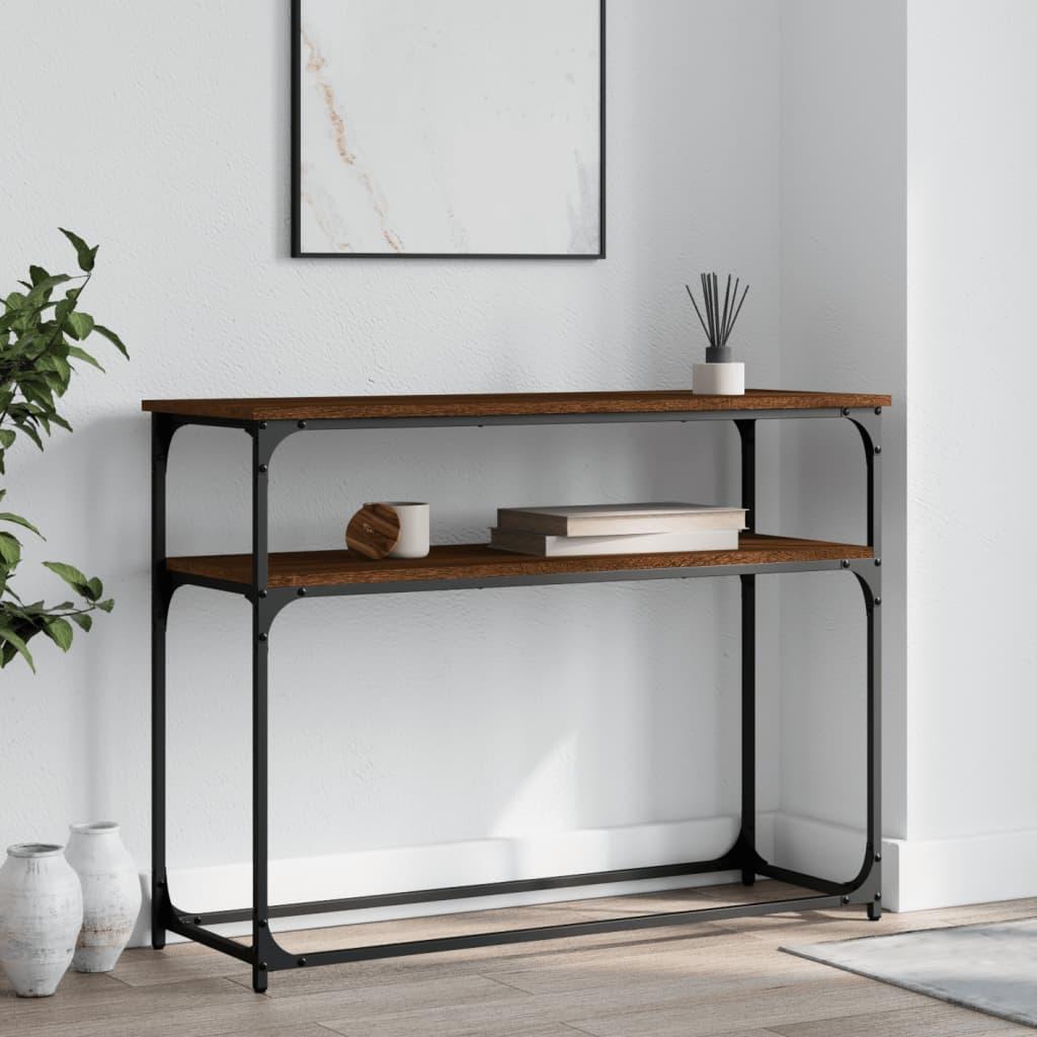 VIDAXL Table console chene marron 100x35,5x75 cm bois d'ingenierie