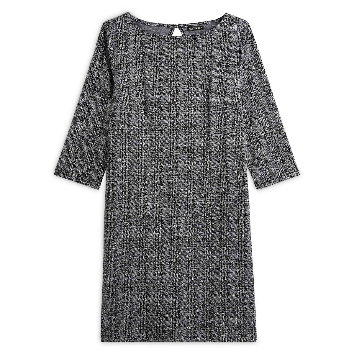 IN EXTENSO Robe milano ouverture au dos à carreaux grise femme