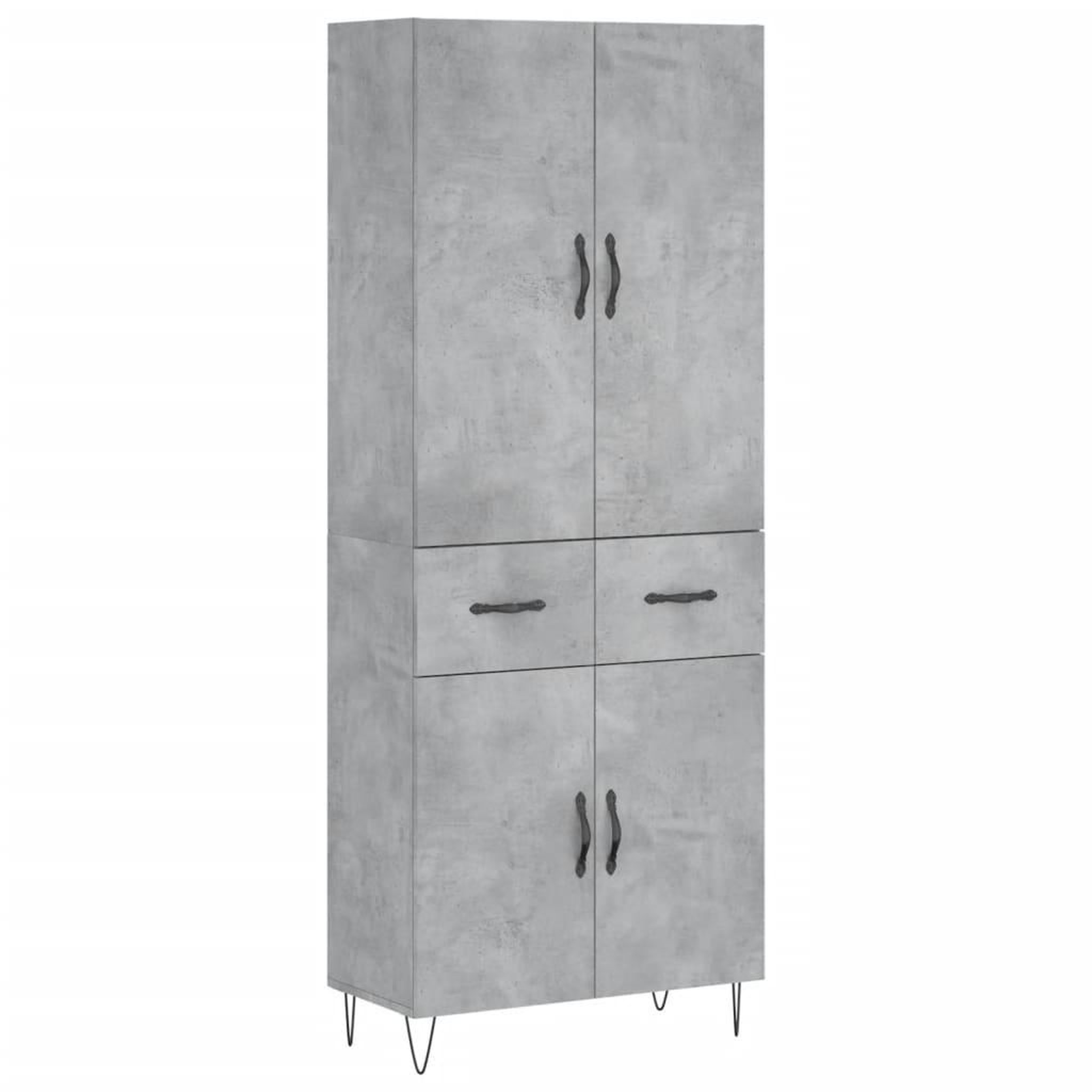 Voir la diapositive 2 : VIDAXL Buffet haut Gris beton 69,5x34x180 cm Bois d'ingenierie
