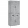 Voir la diapositive 2 : VIDAXL Buffet haut Gris beton 69,5x34x180 cm Bois d'ingenierie