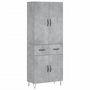 Voir la diapositive 2 : VIDAXL Buffet haut Gris beton 69,5x34x180 cm Bois d'ingenierie
