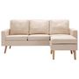 Voir la diapositive 3 : VIDAXL Canape a 3 places avec repose-pied Creme Tissu